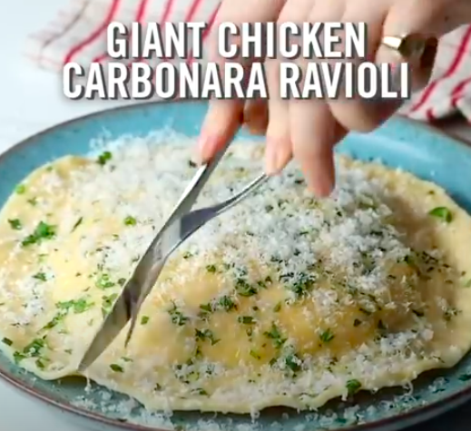 chicken carbonara ravioli